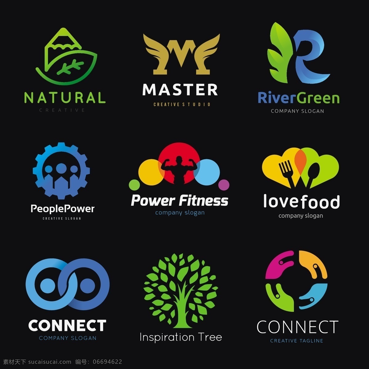 彩色商标设计 时尚 彩色 logo 商务