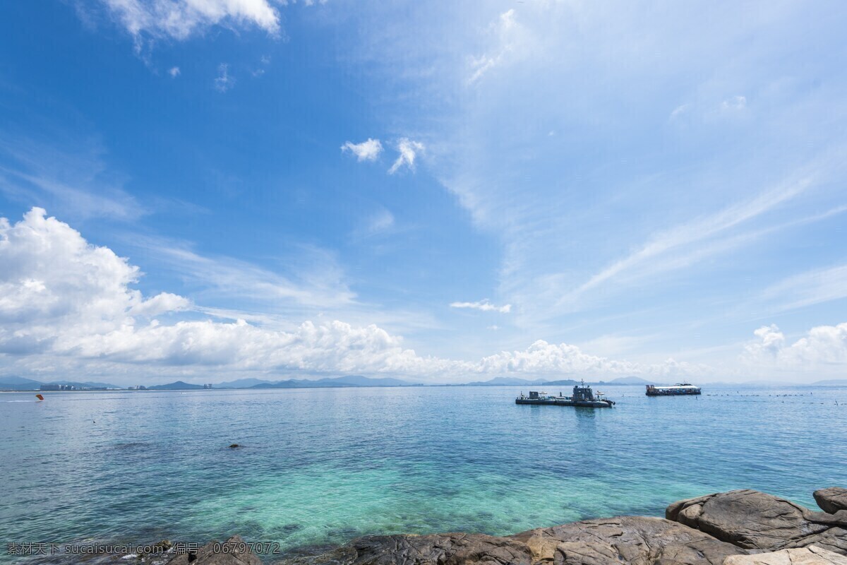 海滩 夏天 船只 天空 宏达 壮观 自然景观 自然风光