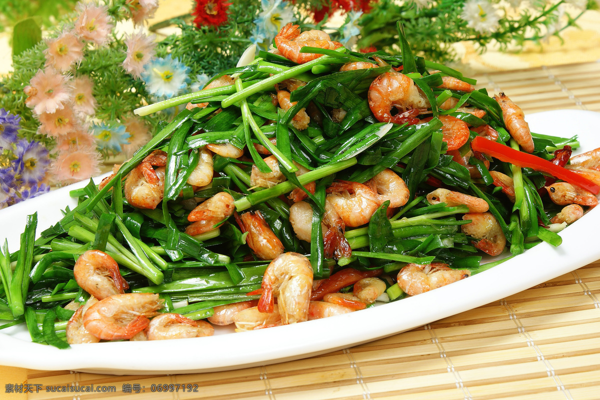 韭菜炒河虾 韭菜 河虾 菜谱用图 传统美食 餐饮美食
