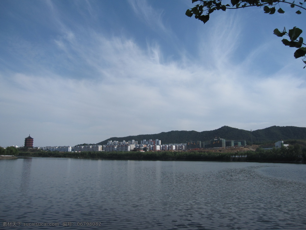 云起浉河 信阳 浉河 贤山 茗阳阁 房屋建筑 建筑景观 自然景观