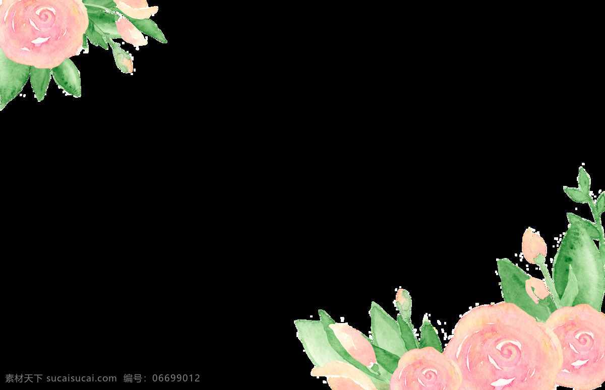 桃花透明素材 桃花 粉色 叶子 绿色 矢量素材 设计素材