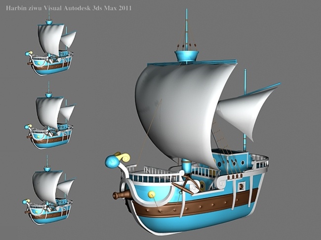 海贼王 黄金 梅丽 号 3d 船 动漫 黄金梅丽号 3d模型素材 其他3d模型