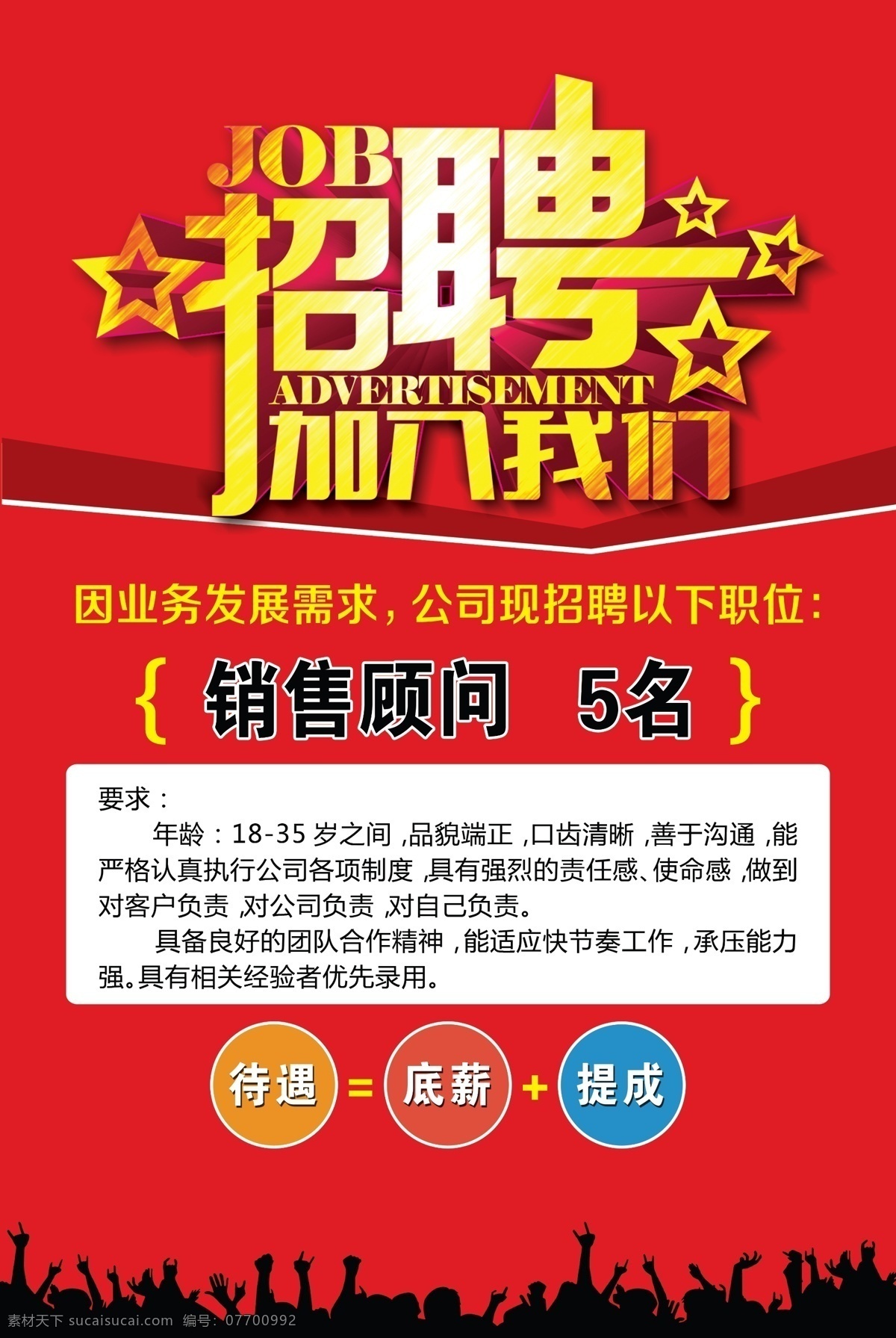 城市名邸招聘 招聘 红色 源文件 分层psd 海报