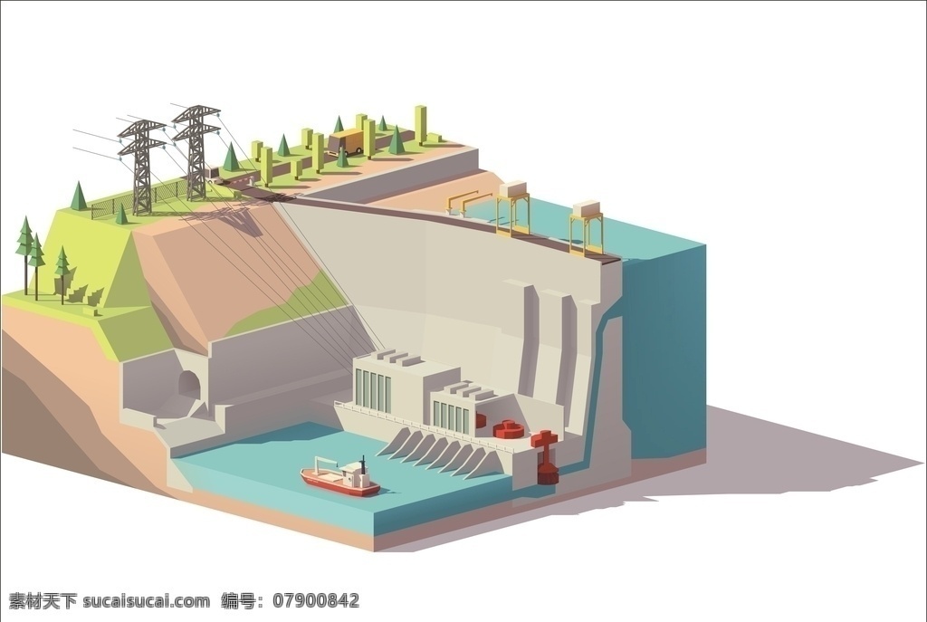 水库 水坝 水池 蓄水 储水 水电站 发电站 水源 水能 水能源 水资源 水 船 山水 工业 工业场景 环境设计 建筑设计