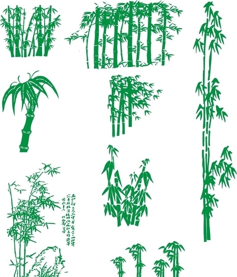 竹子图 竹子 树木树叶 生物世界 矢量