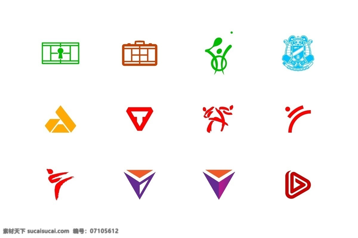 款 体育运动 矢量 标志 运动图标 瑜伽logo 游泳健身 矢量图标 矢量素材 logo设计