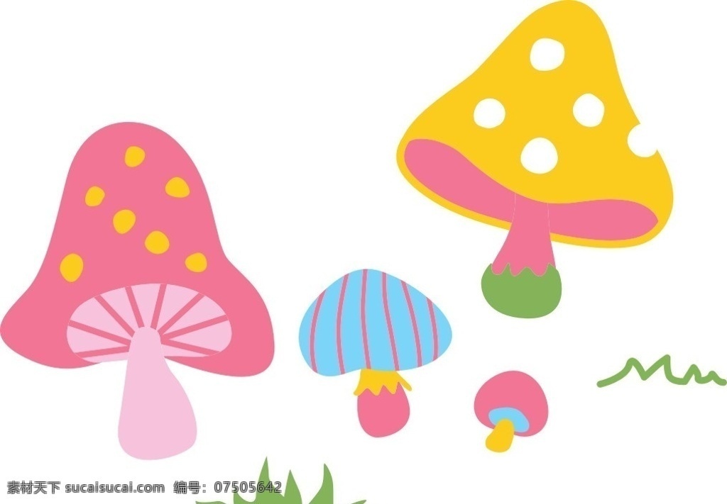 卡通蘑菇 卡通 蘑菇 彩色 冰淇淋 儿童 矢量 卡通设计