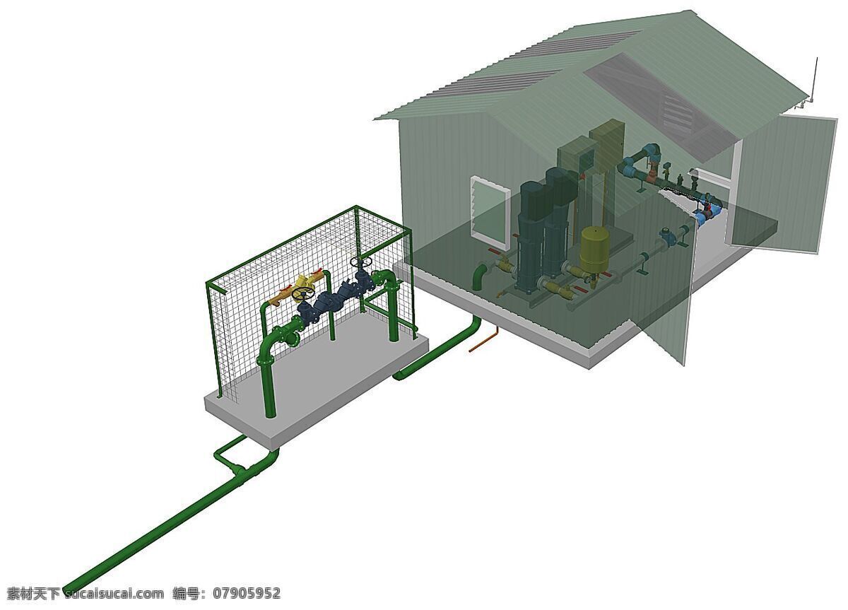 灌溉 电源 升压 泵 水泵 增压器 供水 cad素材 cad