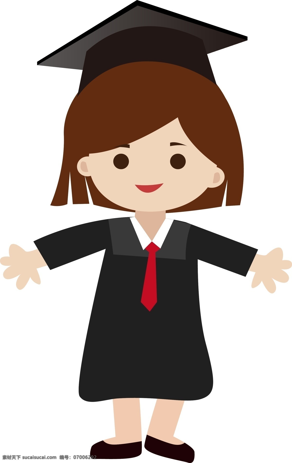 毕业 季 彩色 卡通 人物 博士 服 毕业人物 博士服 毕业女孩