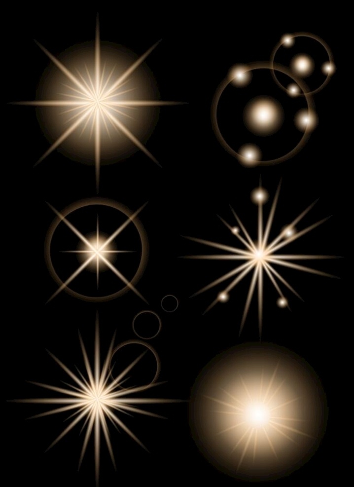 光效 星光 金色 点 光光 晕 炫 光 高光 矢 点光 光晕 炫光 矢量 光圈 光芒