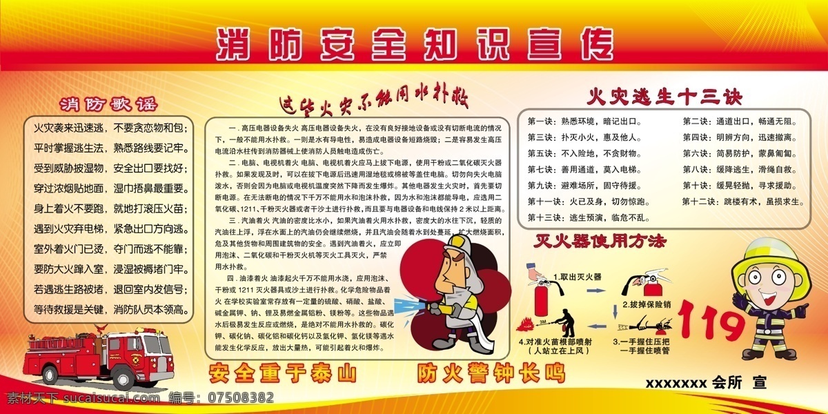消防 安全 知识 宣传 知识宣传 消防展版 消防歌 展板 展板模板 广告设计模板 源文件