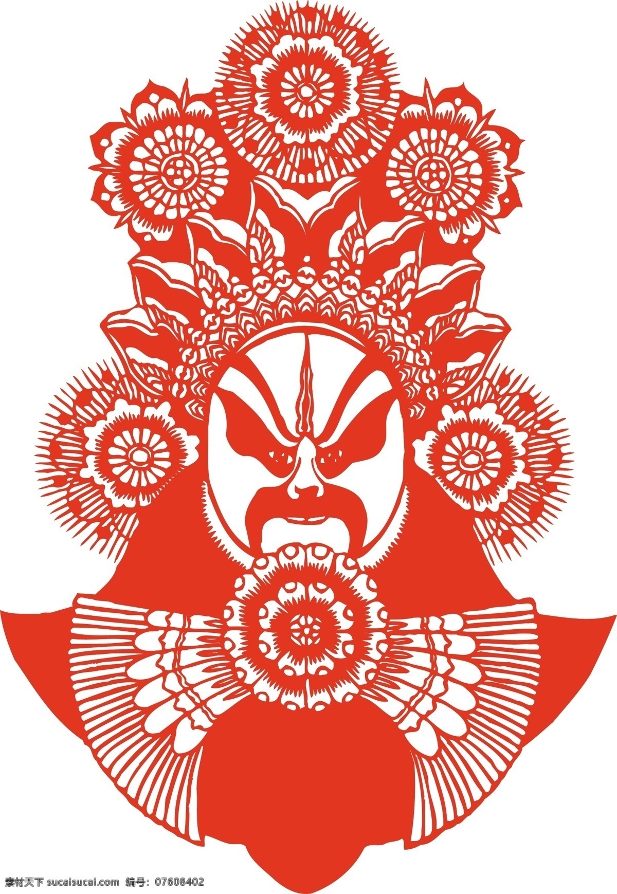脸谱14 脸谱 剪纸 民间艺术 矢量素材 文化艺术 传统文化 京剧脸谱 矢量图库
