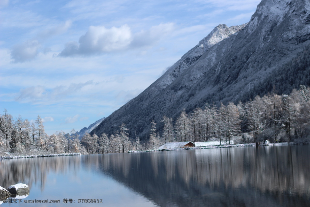 毕棚沟 雪景 雪山 湖 风景 旅游摄影 国内旅游