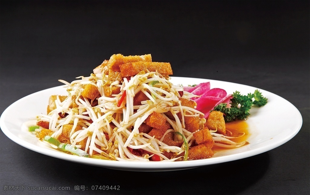 小炒豆芽面筋 美食 传统美食 餐饮美食 高清菜谱用图