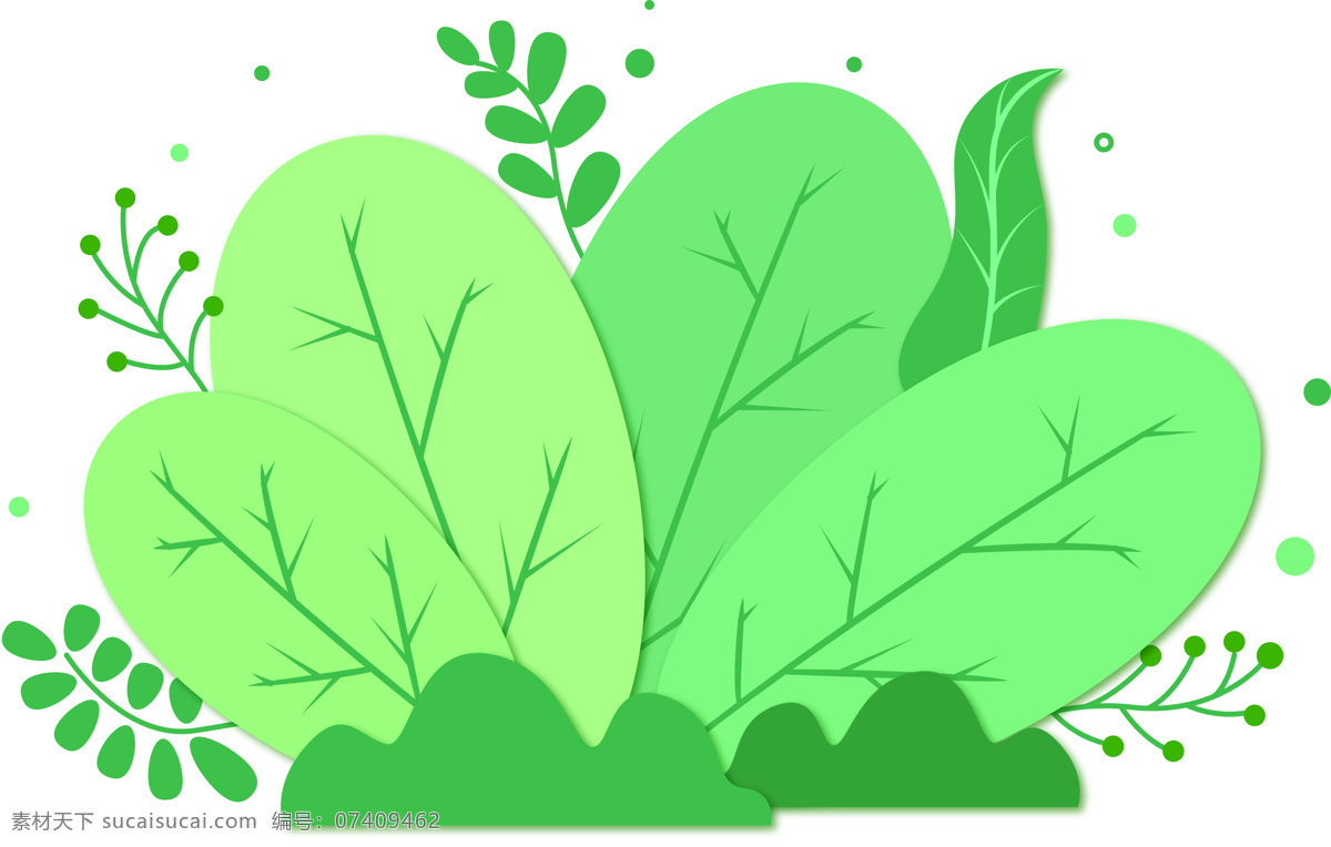 小草 绿植 插画 卡通 背景 素材图片
