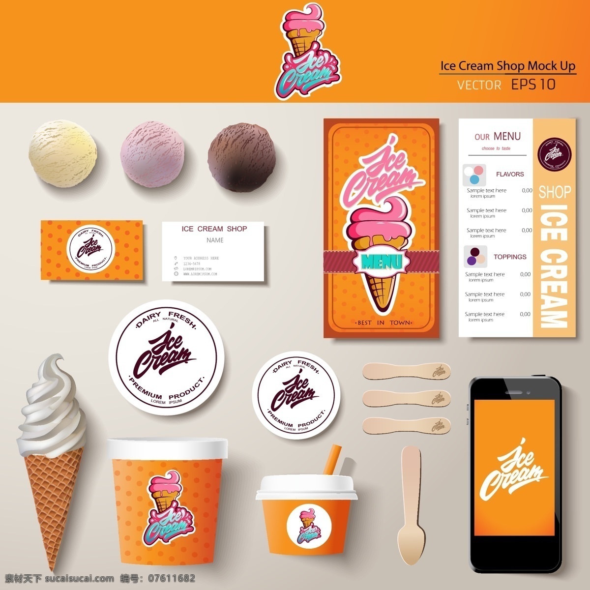 卡通 冰淇淋 菜单 设计素材 手机 图标 矢量 高清图片