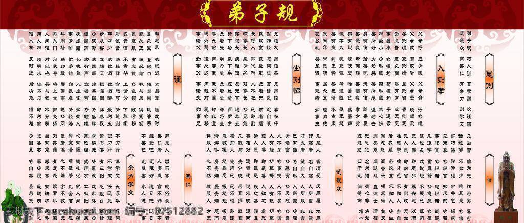 弟子 规 弟子规 展板模板 谨 出则悌 入则孝 总则 余力学文 亲仁 泛爱众 信 矢量 其他展板设计