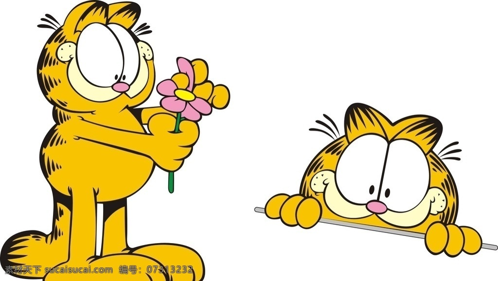 猫 咖啡猫 猫咪 花 小花 动物 卡通 矢量图 矢量 动漫 动漫动画 动漫人物