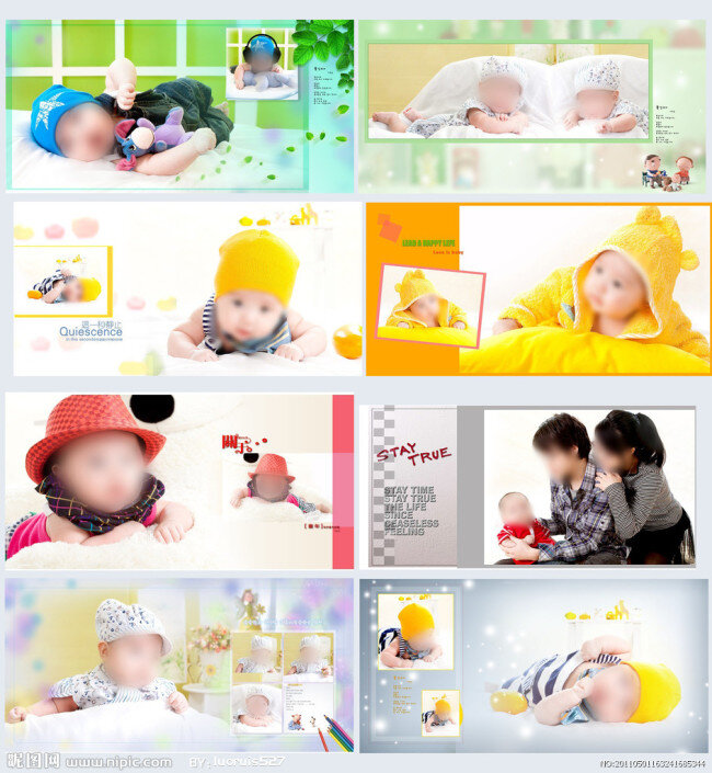 可受 儿童 相册 模板 分层 儿童相册 可爱宝贝 亲子照 婴儿写真 原创设计 其他原创设计