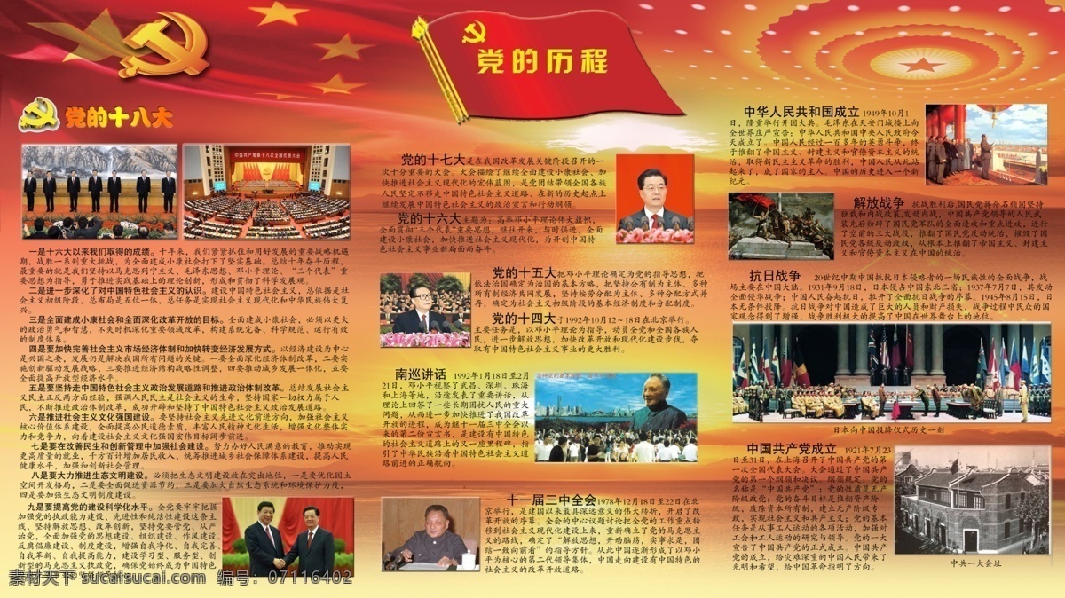 党的历程 中国共产党 历程 历届大会 习近平 历史 党建展板 展板模板 广告设计模板 源文件
