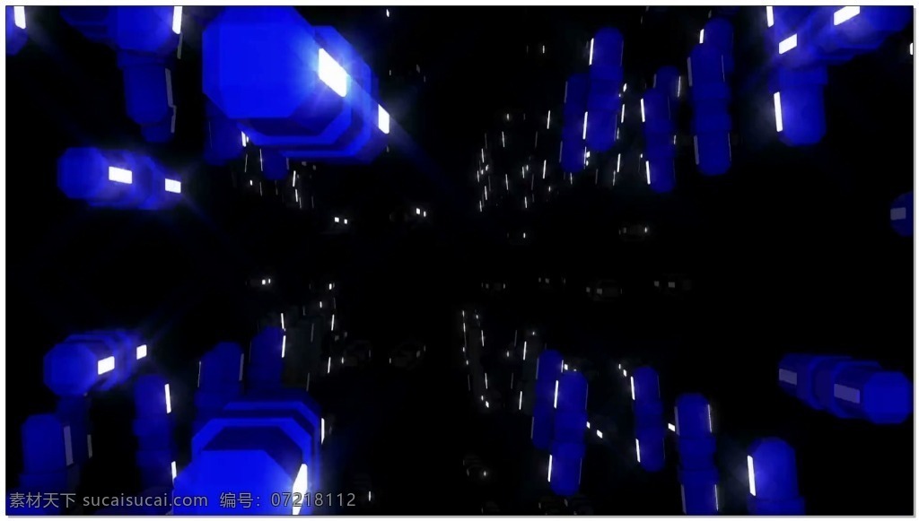 蓝色 粒子 并排 前进 视频 发光 视频素材 动态视频素材