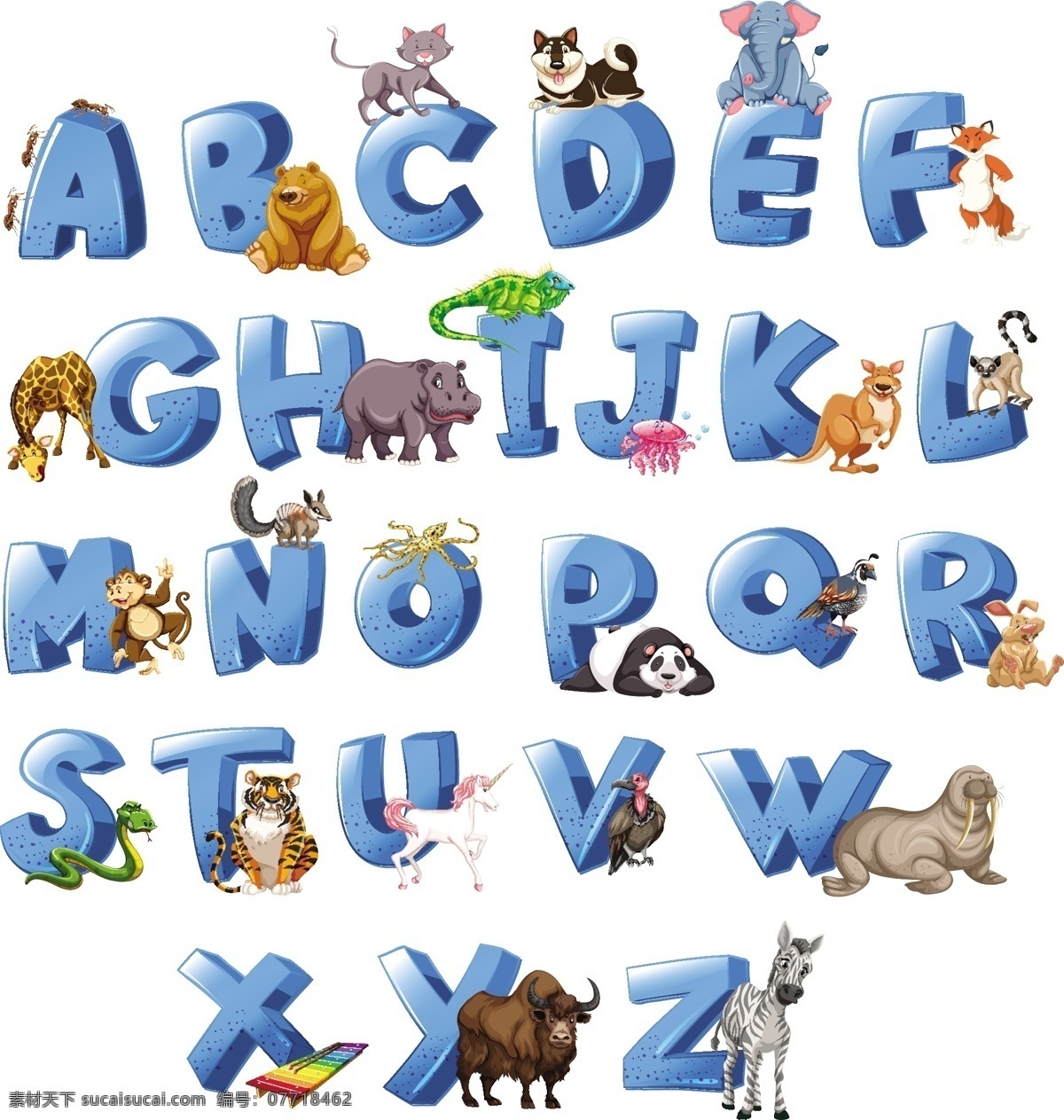 卡通 英文 字母 英文字母设计 创意字体 字体 矢量 英文字体 符号 彩色 卡通字体 卡通设计