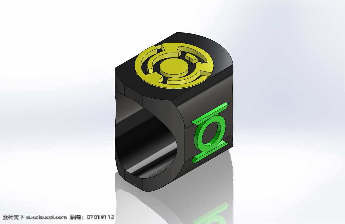 队 环 灯笼 绿色 3d模型素材 3d打印模型