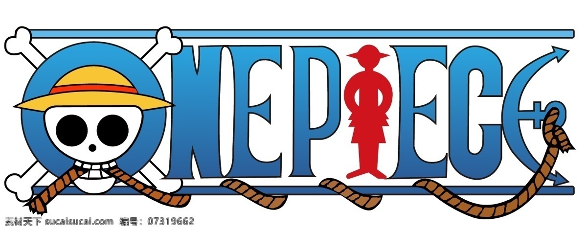 one piece 海贼王 logo 矢量 分层 小图标 标识标志图标 卡通设计