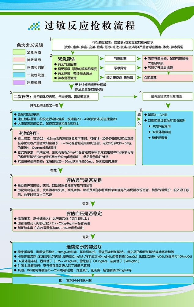 过敏 反应 抢救 流程 医院展板 医用挂图 医院宣传 医院常用挂图 抢救室 过敏反应 抢救流程 医院 急诊科 常用 挂图 分层 源文件