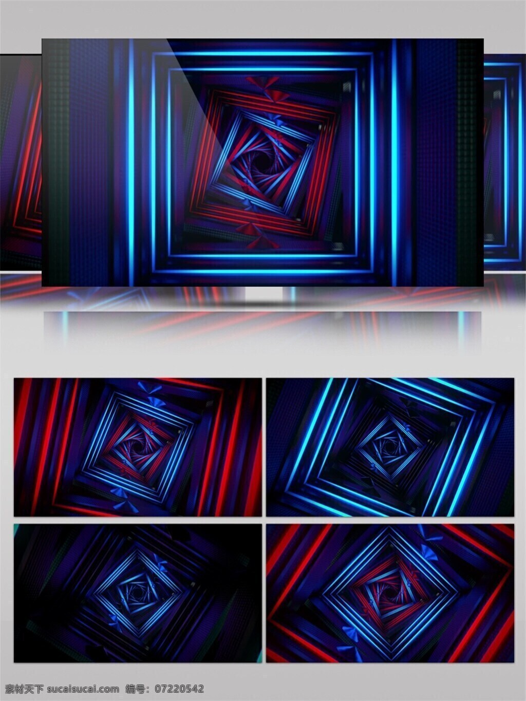 青光 正方形 动态 视频 方正 高清 背景 蓝色光格 立体几何 装饰风格