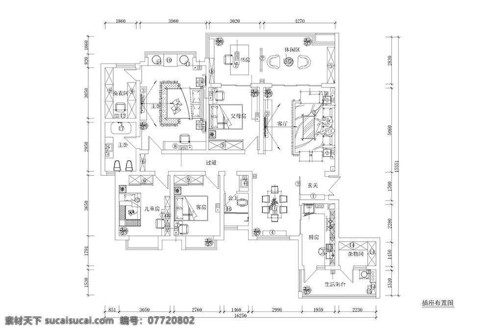 新 中式 家装 平面 布置 施工图 平面图 室内设计 客厅 卧室 平面布置图 cad 新中式 室内装饰