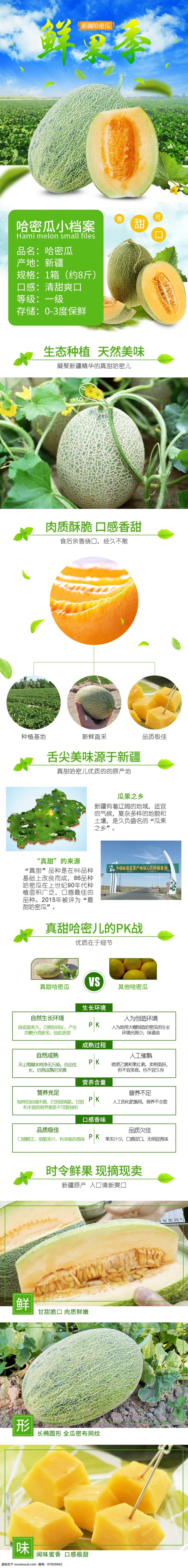 天猫 淘宝 食品 茶饮 新鲜 水果 新疆 哈密瓜 详情 页 新鲜水果 详情页模板 生鲜 绿色 食品茶饮 新疆哈密瓜 鲜果季 直采 当季水果