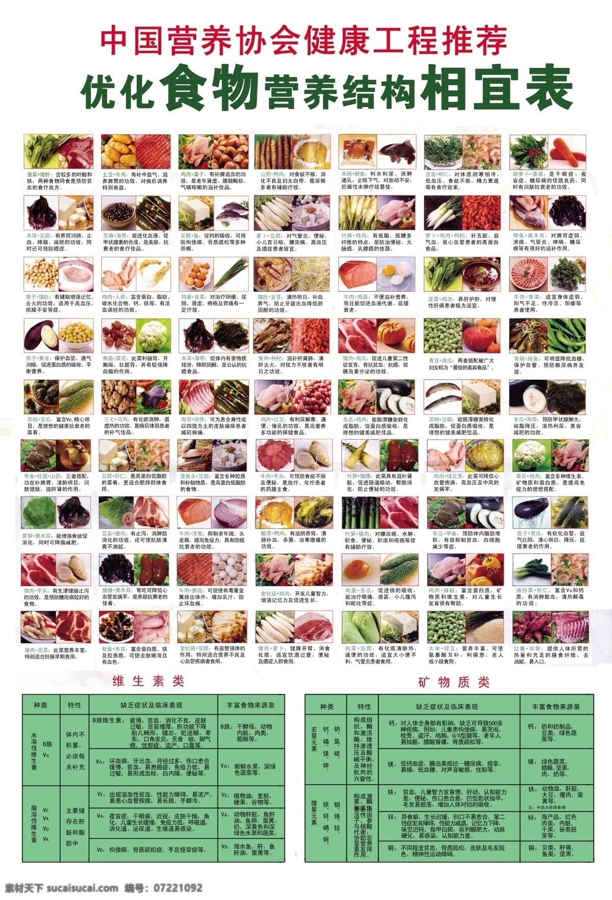 优化 食品 营养 结构 相宜 维生素 矿物质 保健 治病 分层