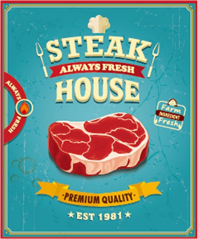 农场 新鲜 食品 海报 矢量图 广告背景 背景素材 广告 背景 素材免费下载 矢量 肉类 蓝色
