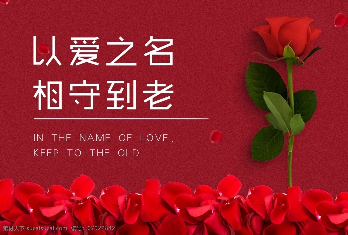 七夕 情人节 淘宝 海报 玫瑰 红色 banner