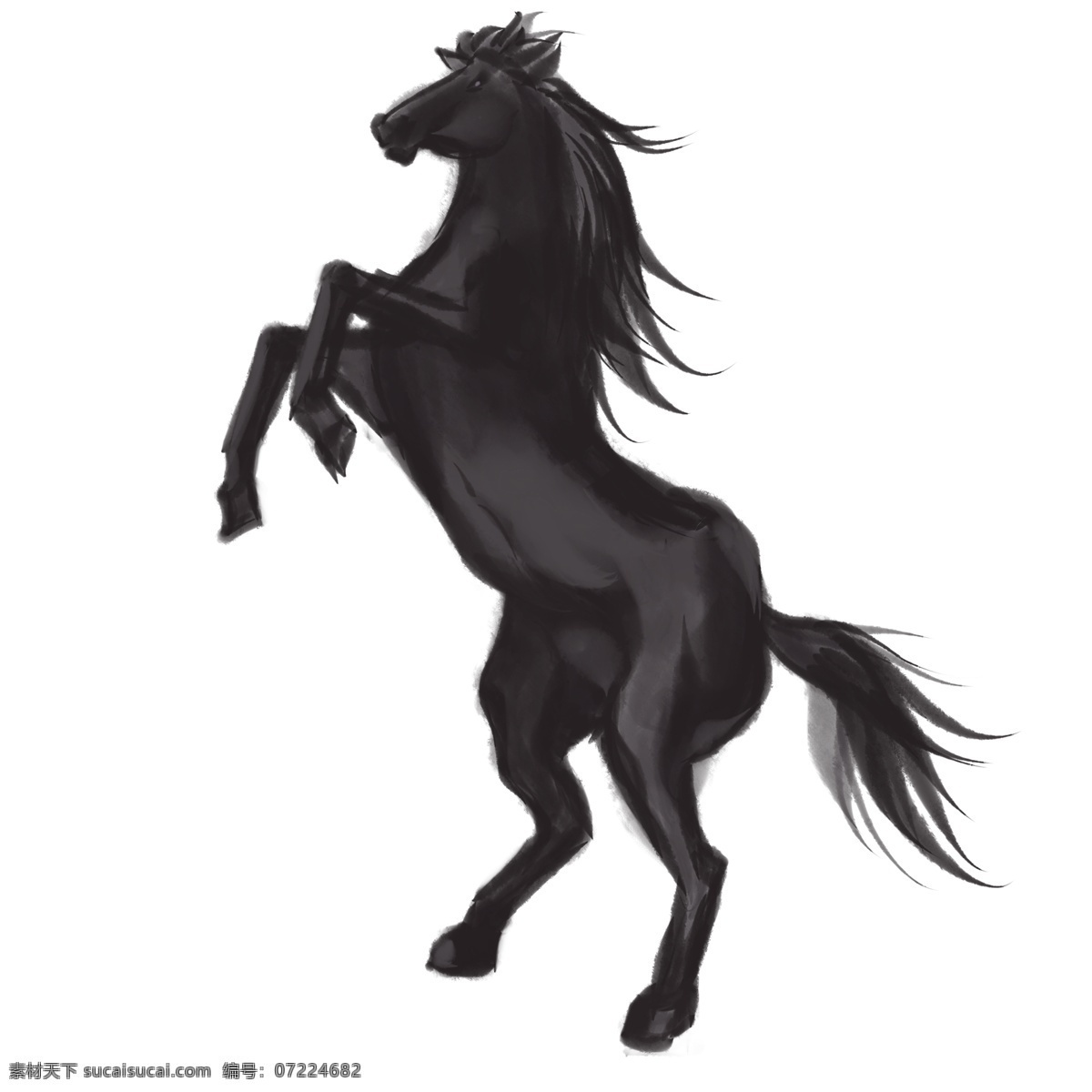 卡通 线条 准备 起跑 马 中国风 水墨画线条 卡通马 手绘 黑马 奔马 奔跑的马 卡通动物插画
