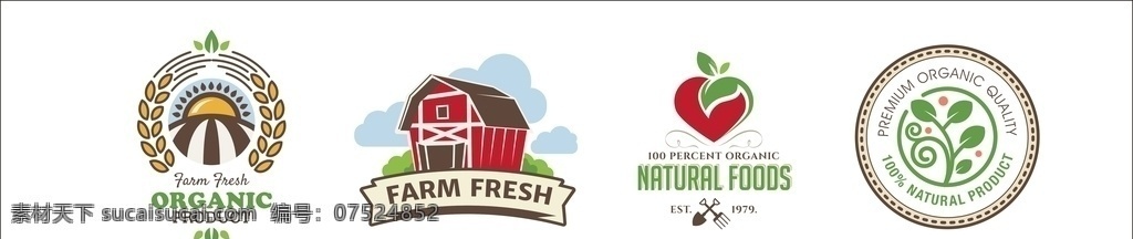 农场 logo 外国元素 logo设计 小清新 标志图标 企业 标志