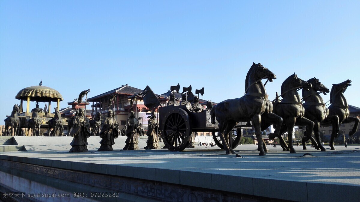 汉代 青铜 兵马俑 帝王 出征 青铜兵马俑 汉帝出征 汉城 文化广场 枣阳汉城 旅游摄影 国内旅游