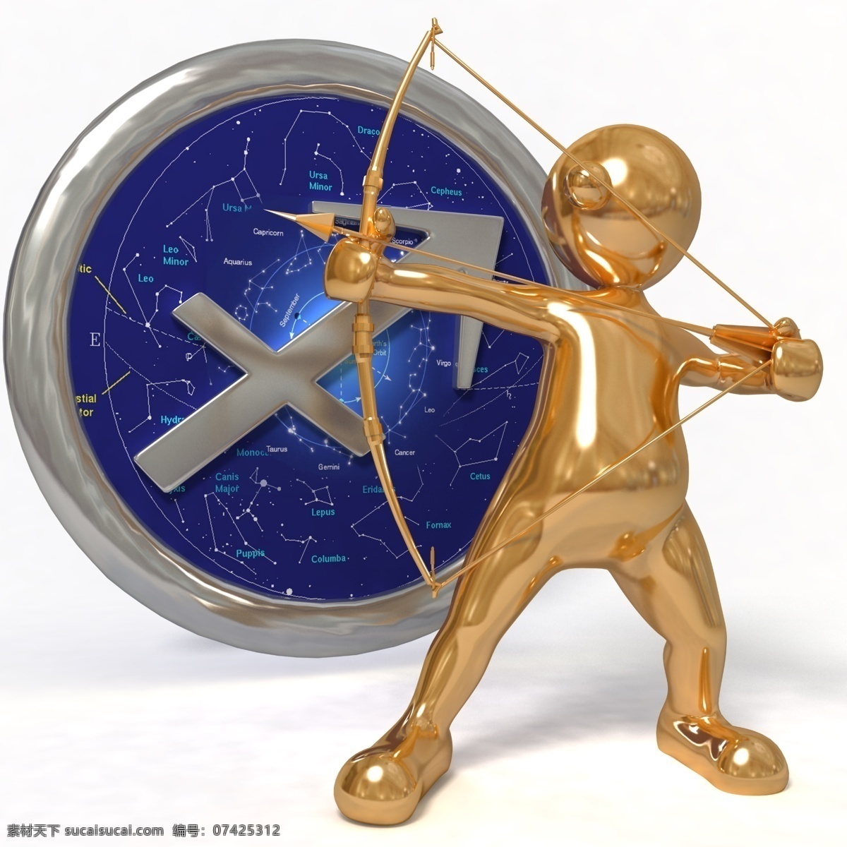 射手座 星座 十二星座 3d星座 3d小人 白色小人 3d人物 3d 小人 3d设计