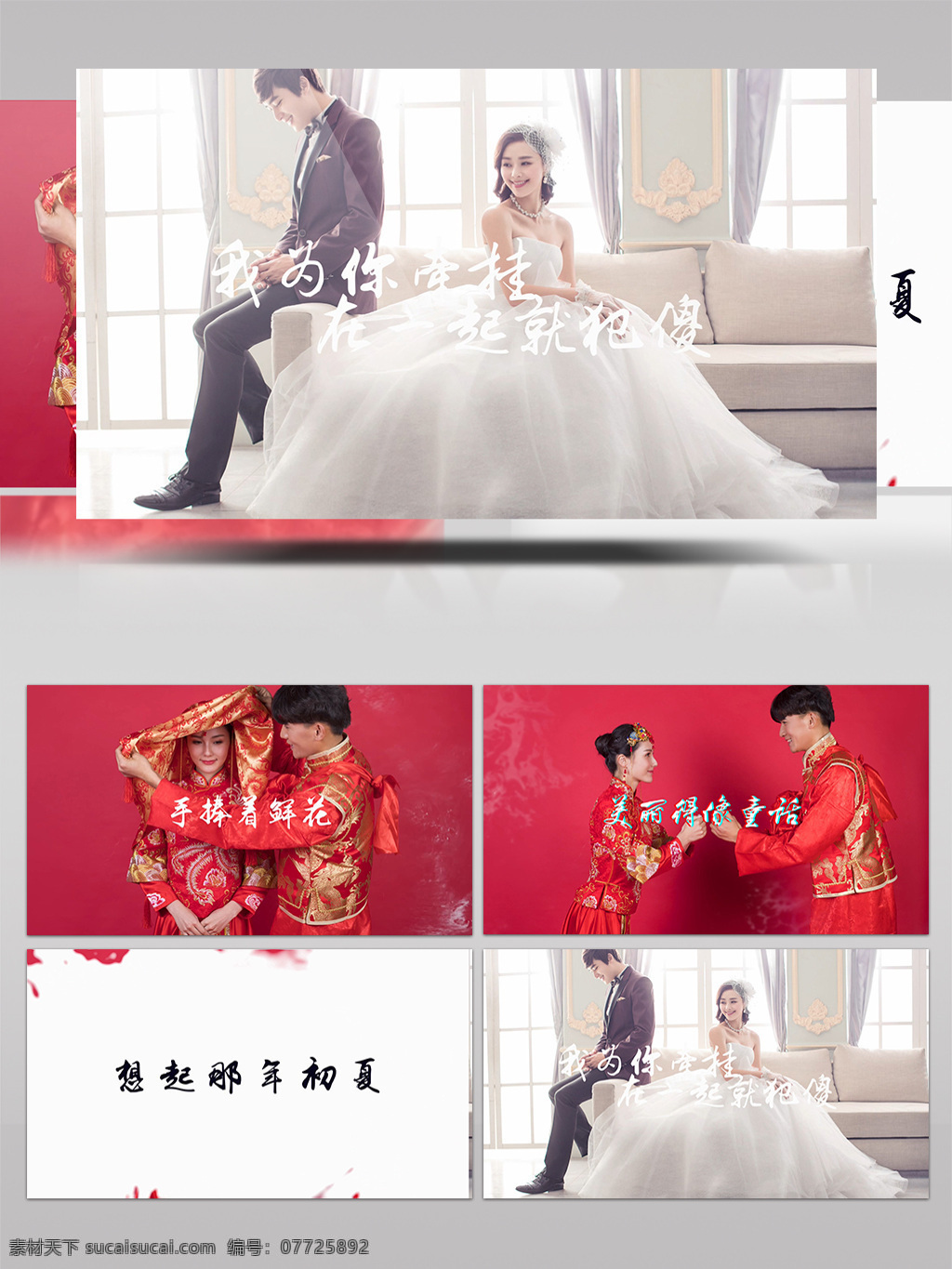 浪漫 水墨 爱情 图文 婚恋 家庭 ae 模板 七夕 相框 花瓣 红色 婚礼 相伴相随 脱落 花 心形 叶 显示 玫瑰 过渡 情人节