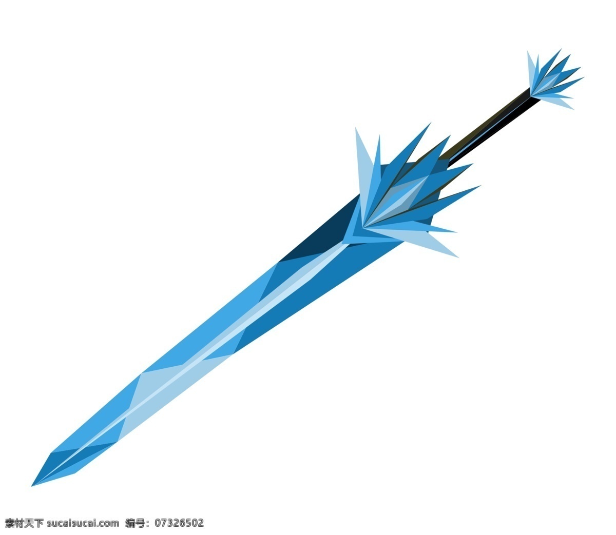 浅蓝色 卡通 宝剑 蓝色 武器 长剑