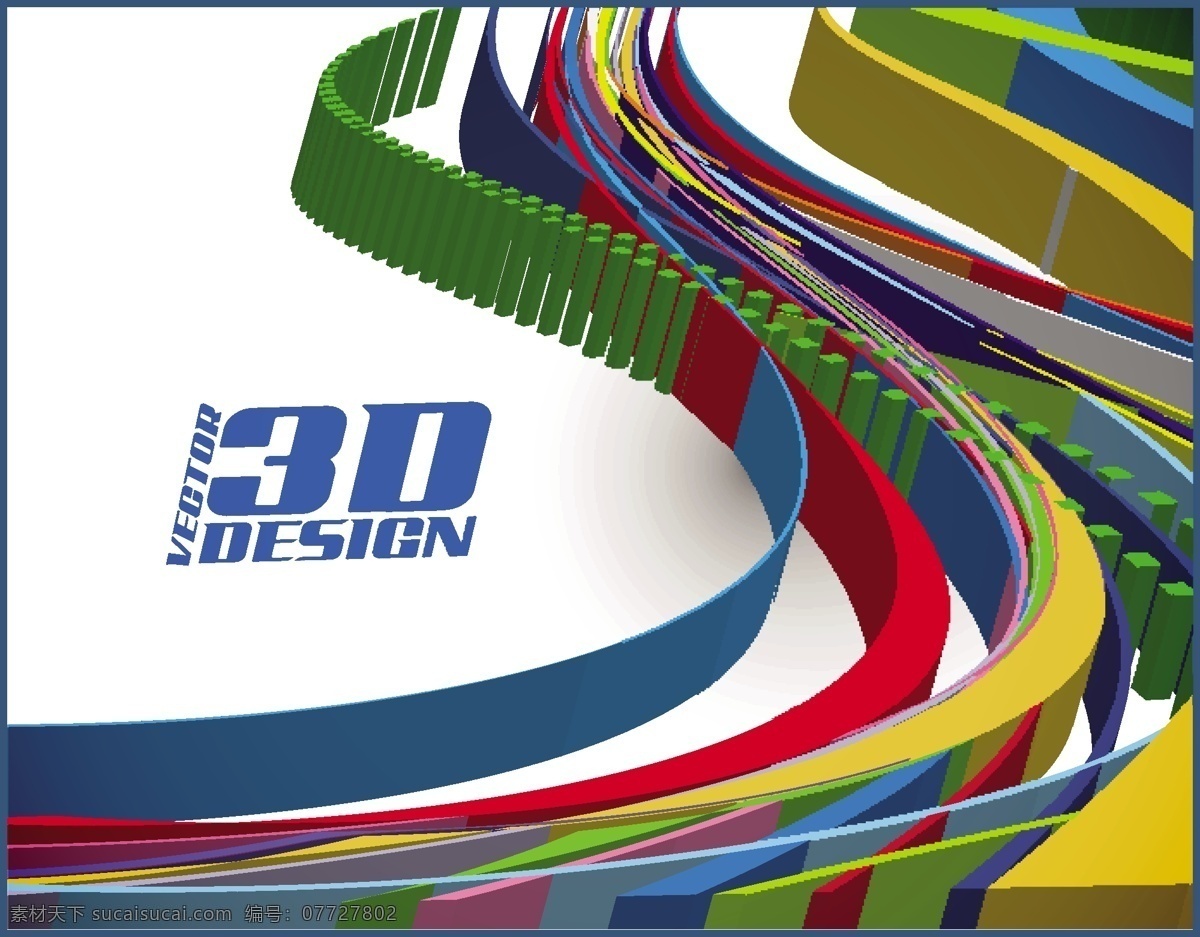 彩色 3d 条纹 背景 矢量 彩色条纹 立体条纹 载体 矢量图 其他矢量图