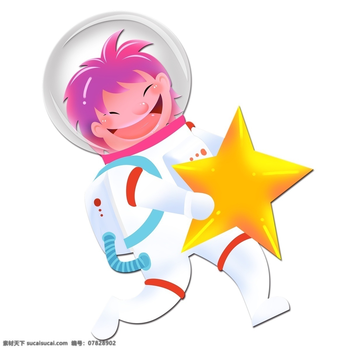 手绘 宇航员 卡通 可爱 人物 元素 人物插画 精致人物 手绘元素 时尚 宇宙员 设计元素