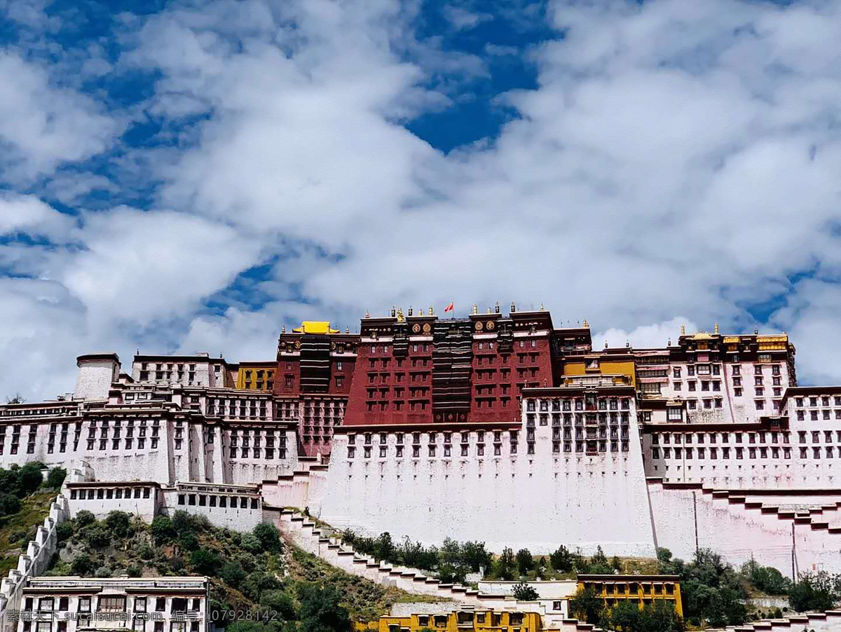 西藏布达拉宫 布达拉宫 旅游 风景 广告 宣传 高海拔 地区 景色 景观 美景 油画 效果 照片 旅游摄影 国内旅游