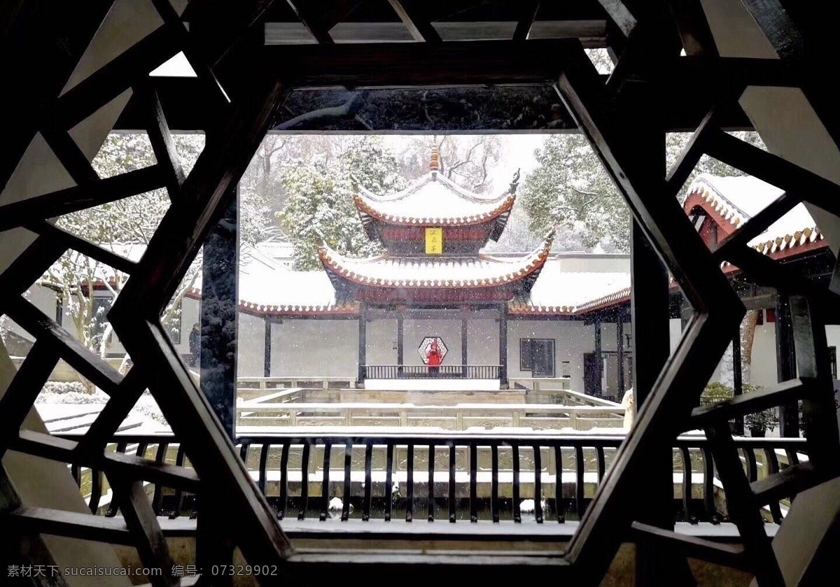 窗外雪景 窗外 雪景 雪 建筑 建筑园林