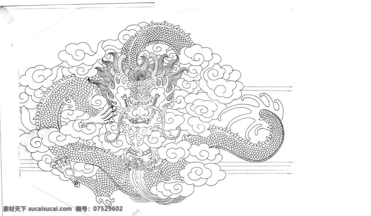 白描 龙 高清 艺术 绘画 作品 雕刻 精美 绘画书法 文化艺术