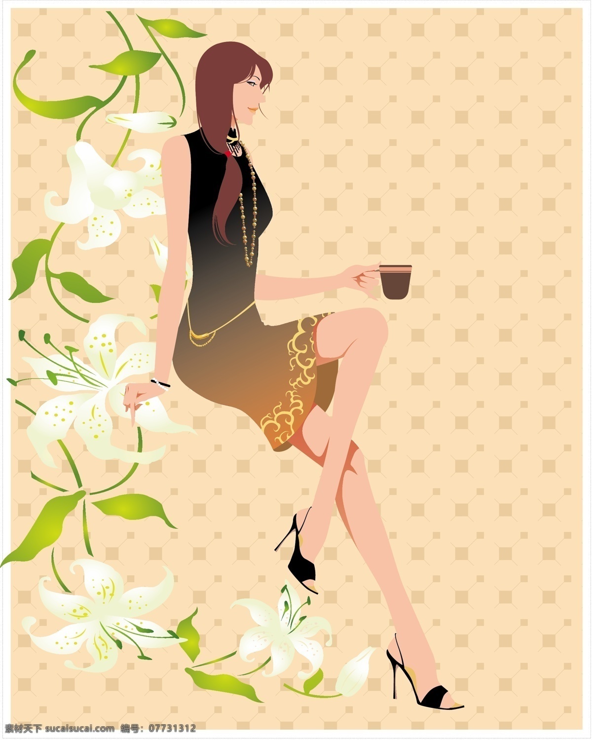 时尚女人 妇女女性 商业插画 矢量人物 矢量图库 时尚未女人 插画集