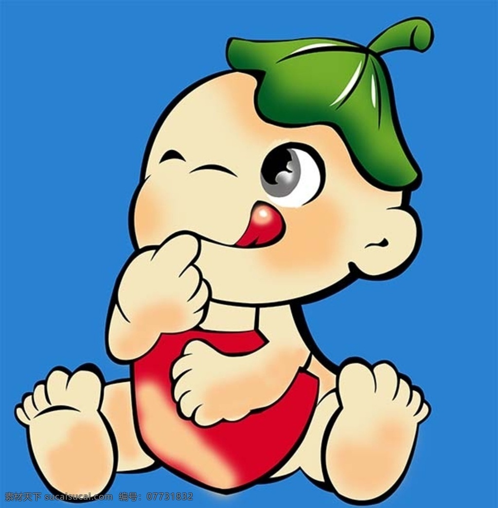 荷叶男孩 可爱的娃娃 爱笑的小孩 馋嘴的小孩 卡通男孩 动漫动画 动漫人物