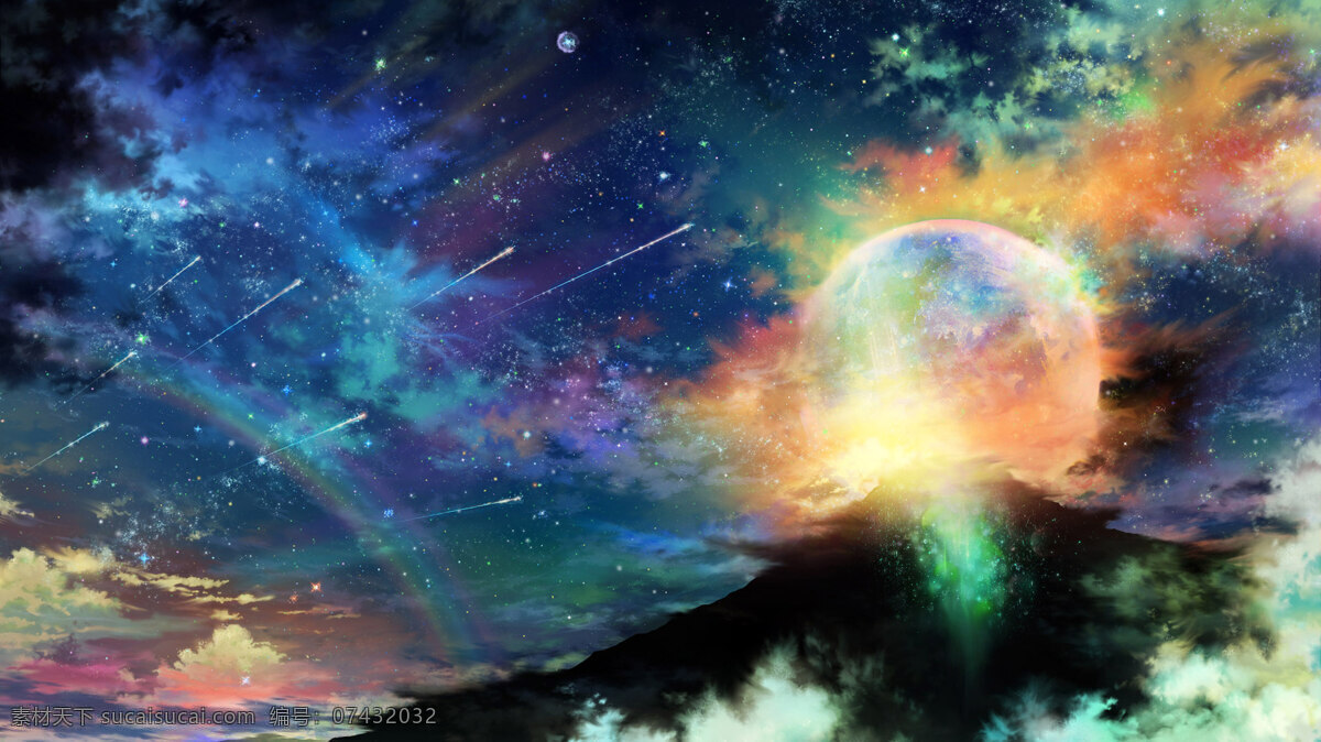 星空 绚丽 繁杂 色彩 视觉 动漫动画 风景漫画