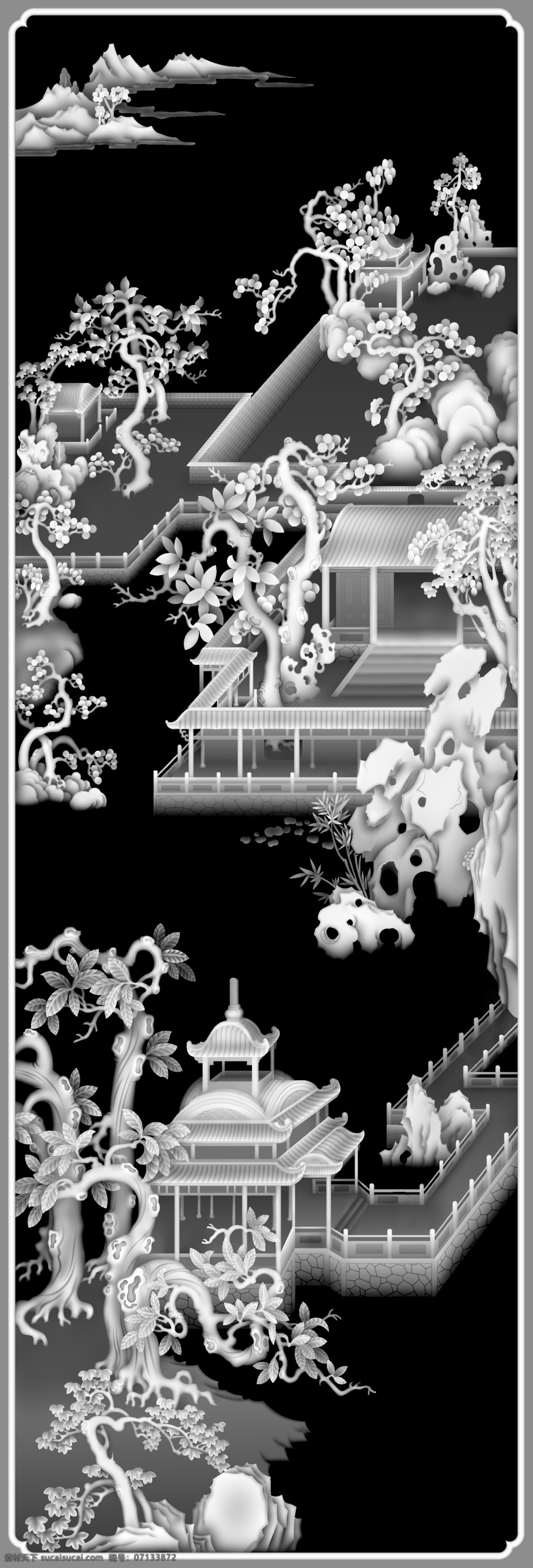 顶箱柜灰度图 浮雕灰度图 浮雕 雕刻 浮雕用灰度图 设计图库 bmp 传统文化 文化艺术 实木浮雕